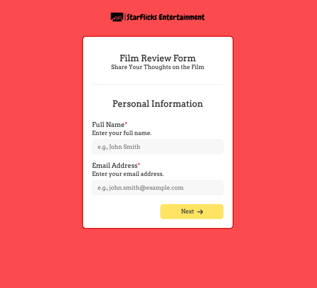 Film Review Form